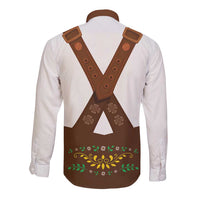 Lederhosen Costume Germany Long Sleeve Button Shirt Bald Eagles With Traditional German Pattern