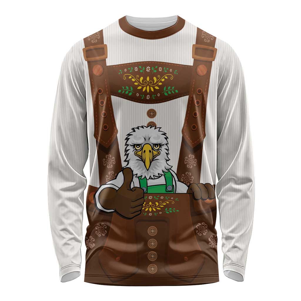Lederhosen Costume Germany Long Sleeve Shirt Bald Eagles With Traditional German Pattern