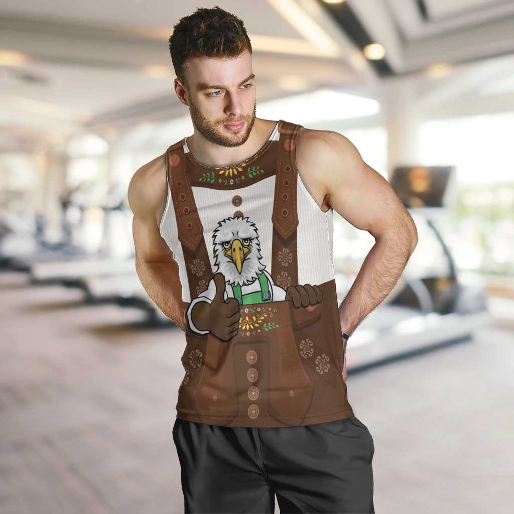 Lederhosen Costume Germany Men Tank Top Bald Eagles With Traditional German Pattern