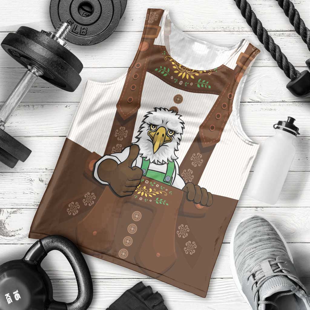 Lederhosen Costume Germany Men Tank Top Bald Eagles With Traditional German Pattern