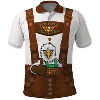 Lederhosen Costume Germany Polo Shirt Bald Eagles With Traditional German Pattern