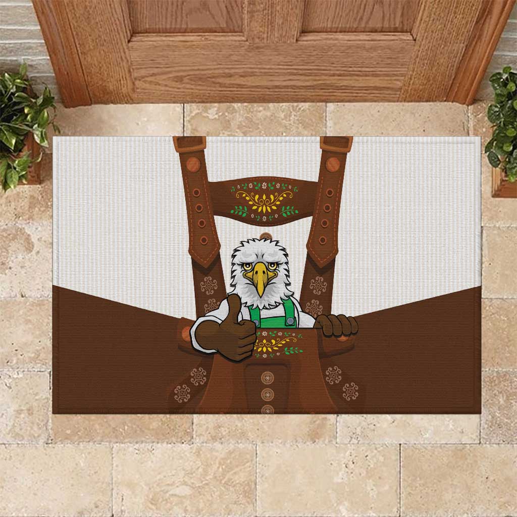 Lederhosen Costume Germany Rubber Doormat Bald Eagles With Traditional German Pattern