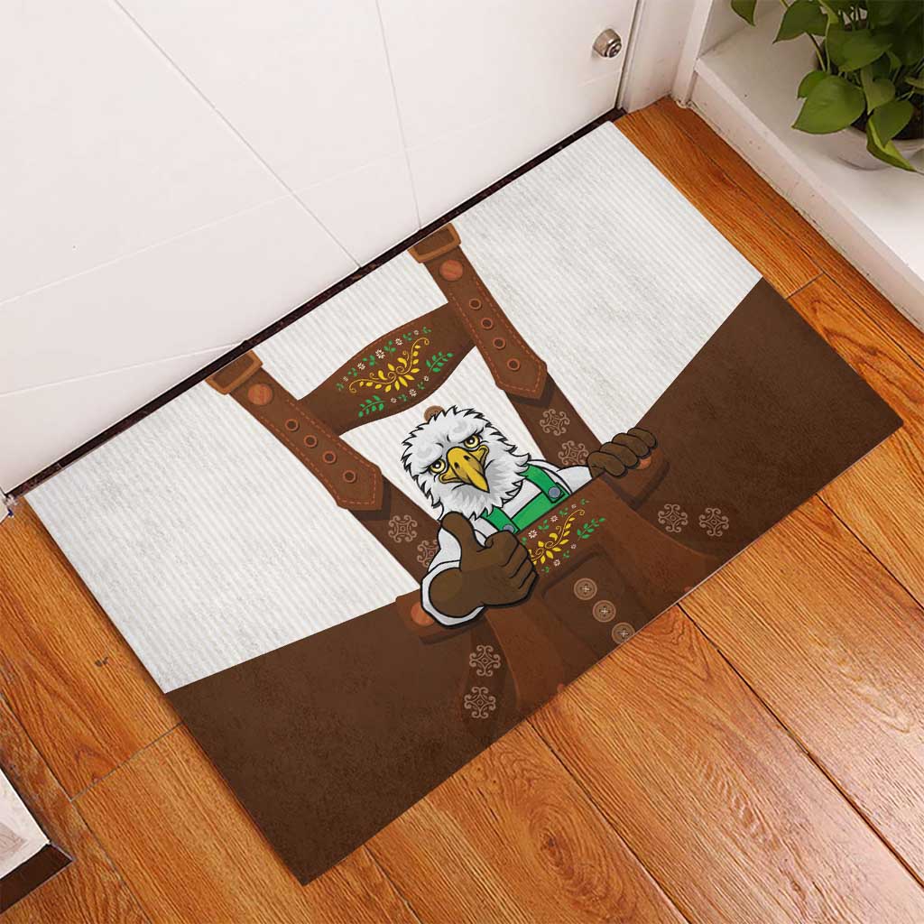 Lederhosen Costume Germany Rubber Doormat Bald Eagles With Traditional German Pattern