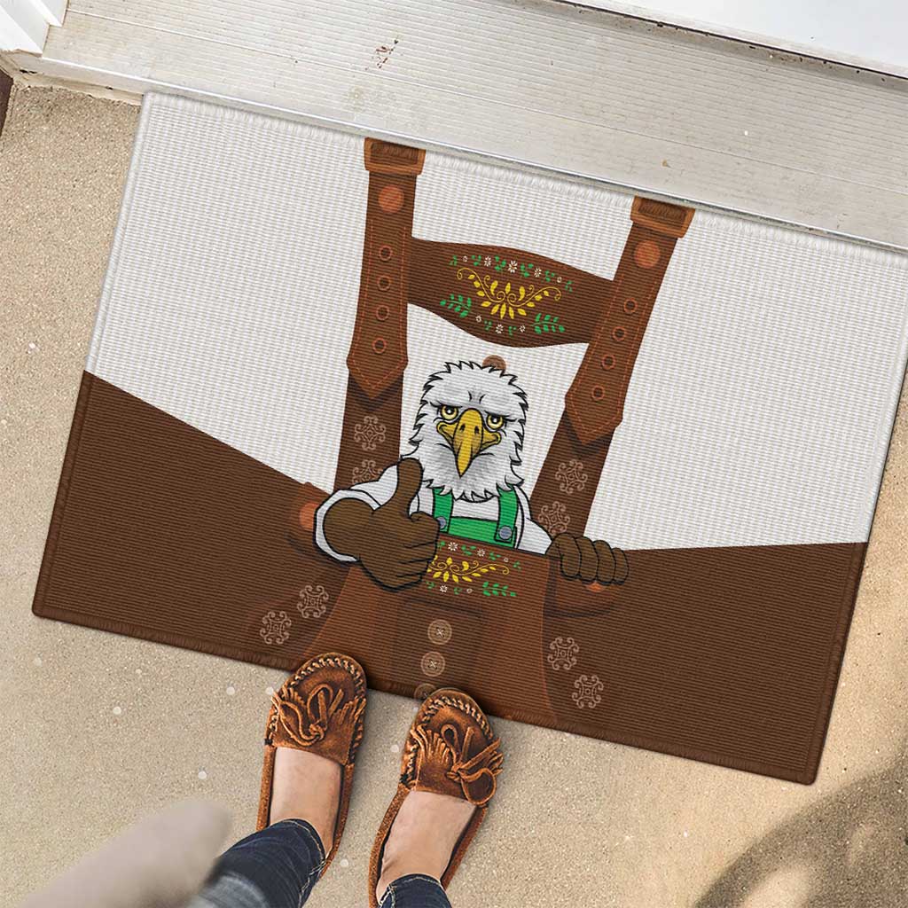 Lederhosen Costume Germany Rubber Doormat Bald Eagles With Traditional German Pattern
