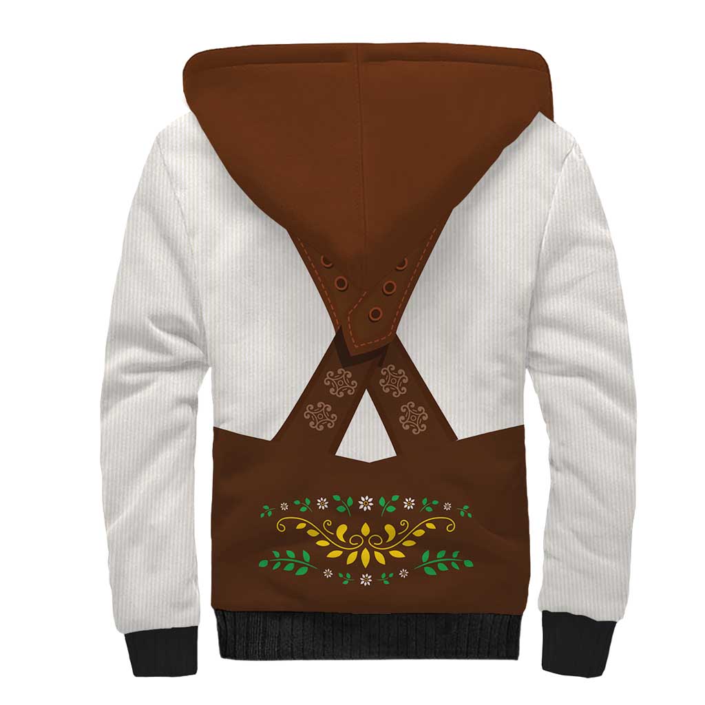 Lederhosen Costume Germany Sherpa Hoodie Bald Eagles With Traditional German Pattern