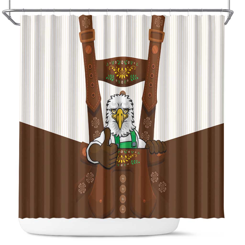 Lederhosen Costume Germany Shower Curtain Bald Eagles With Traditional German Pattern