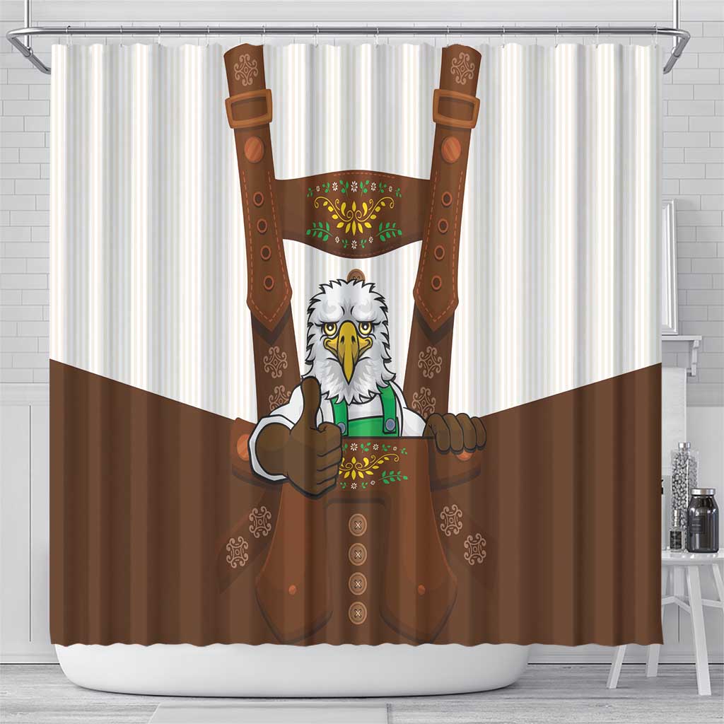 Lederhosen Costume Germany Shower Curtain Bald Eagles With Traditional German Pattern