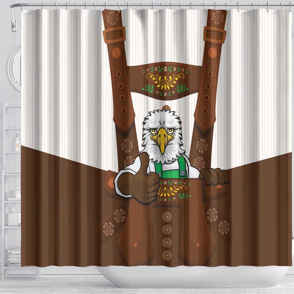 Lederhosen Costume Germany Shower Curtain Bald Eagles With Traditional German Pattern