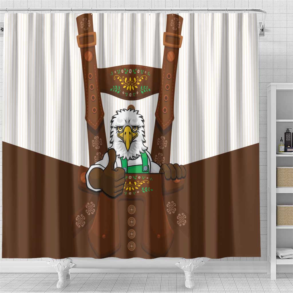 Lederhosen Costume Germany Shower Curtain Bald Eagles With Traditional German Pattern