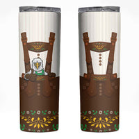 Lederhosen Costume Germany Skinny Tumbler Bald Eagles With Traditional German Pattern