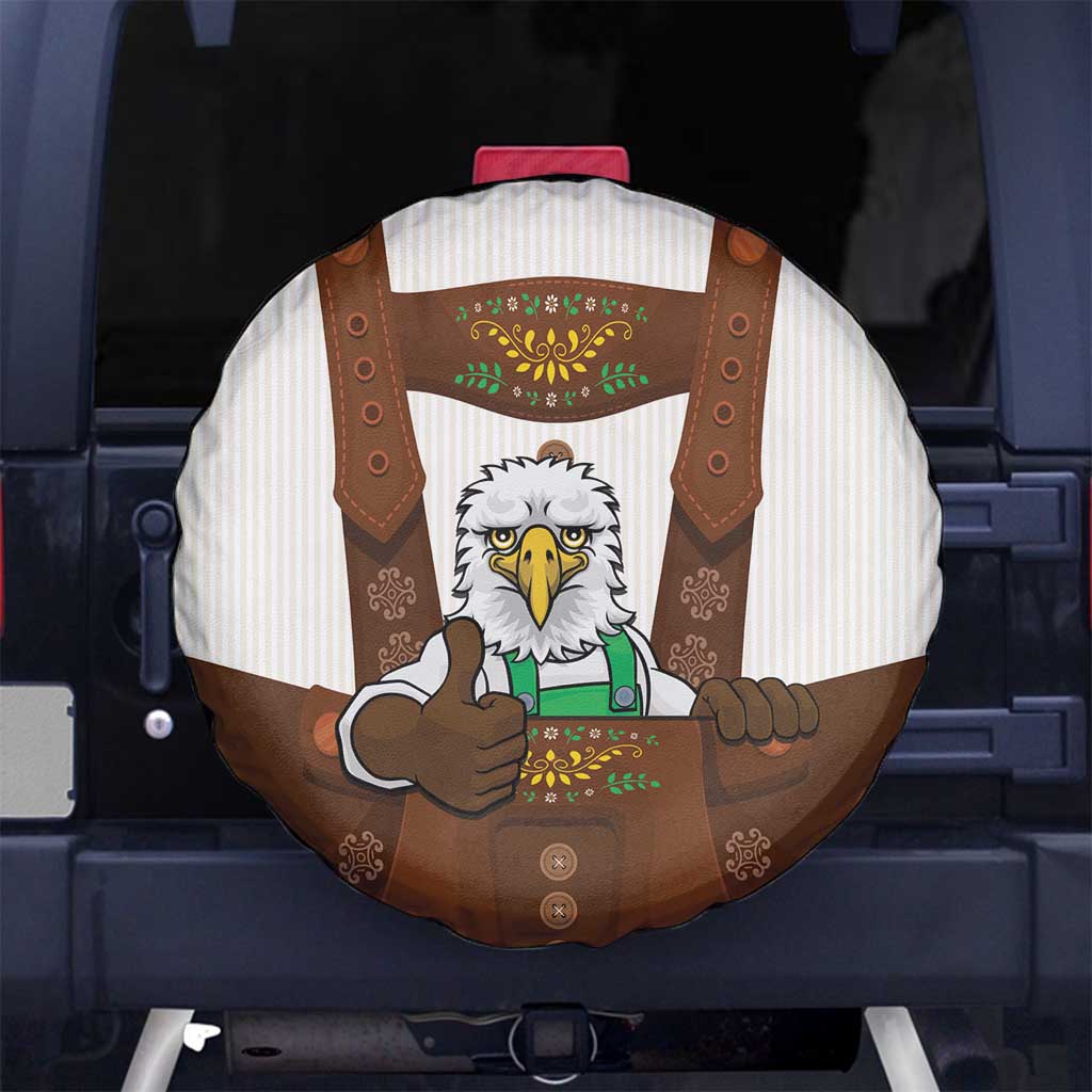 Lederhosen Costume Germany Spare Tire Cover Bald Eagles With Traditional German Pattern