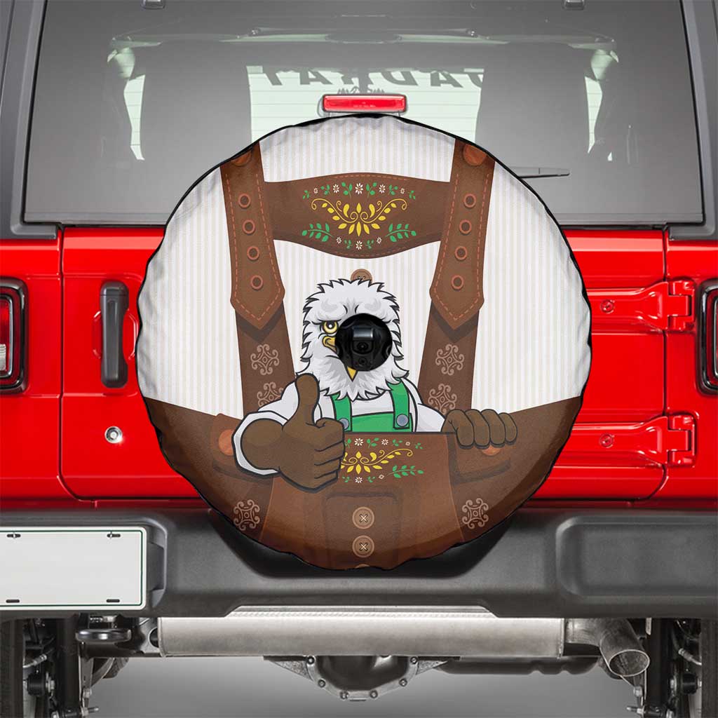 Lederhosen Costume Germany Spare Tire Cover Bald Eagles With Traditional German Pattern