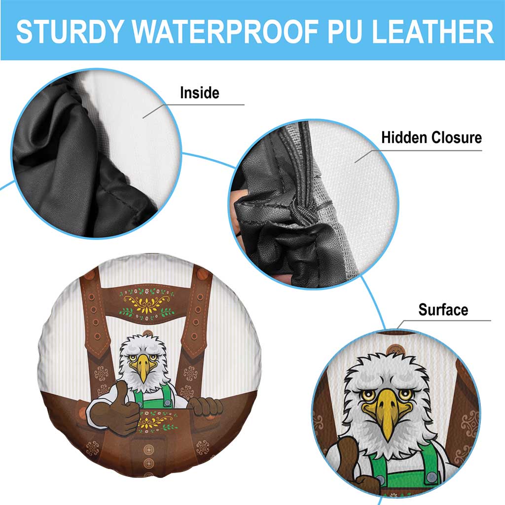 Lederhosen Costume Germany Spare Tire Cover Bald Eagles With Traditional German Pattern