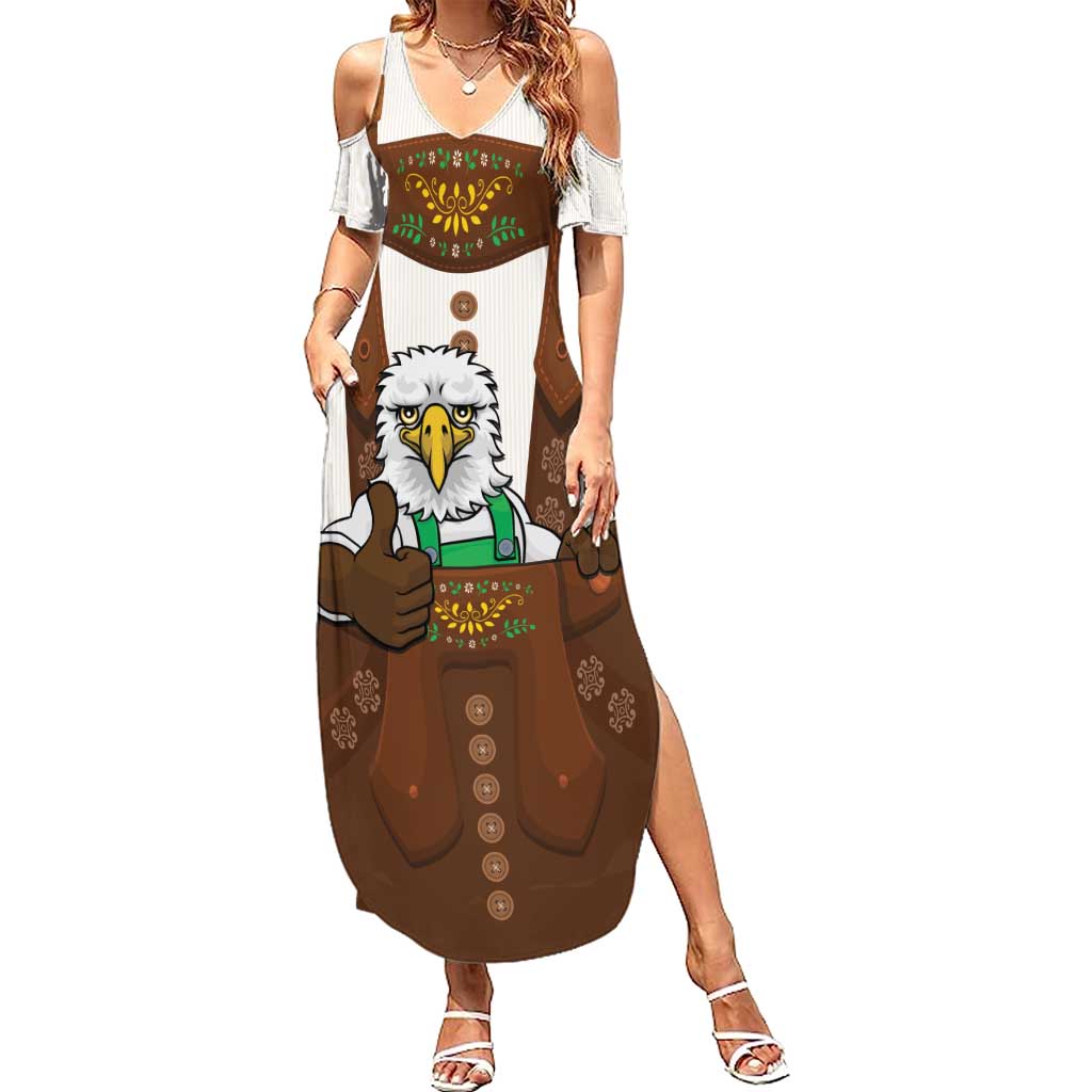 Lederhosen Costume Germany Summer Maxi Dress Bald Eagles With Traditional German Pattern