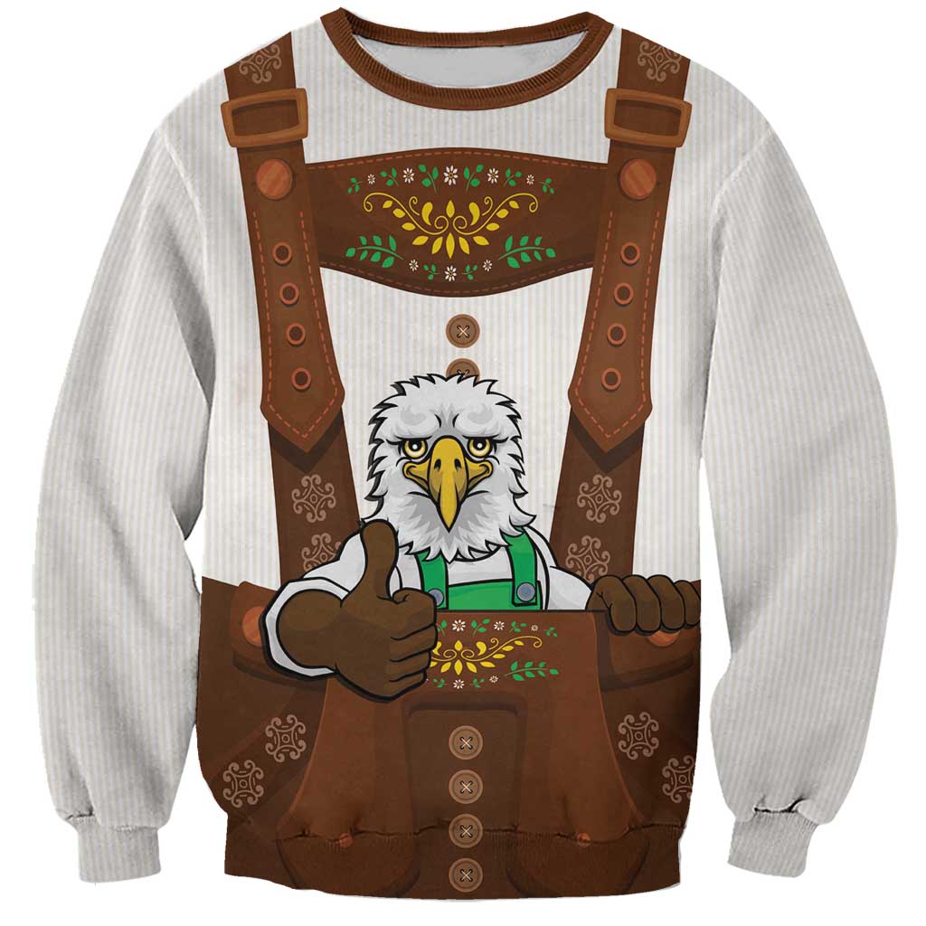 Lederhosen Costume Germany Sweatshirt Bald Eagles With Traditional German Pattern