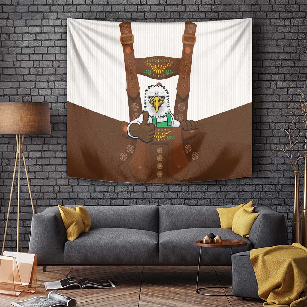 Lederhosen Costume Germany Tapestry Bald Eagles With Traditional German Pattern