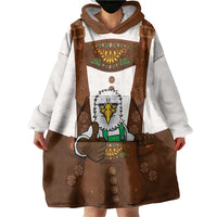 Lederhosen Costume Germany Wearable Blanket Hoodie Bald Eagles With Traditional German Pattern