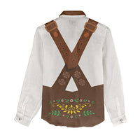 Lederhosen Costume Germany Women Casual Shirt Bald Eagles With Traditional German Pattern
