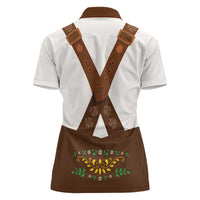 Lederhosen Costume Germany Women Polo Shirt Bald Eagles With Traditional German Pattern