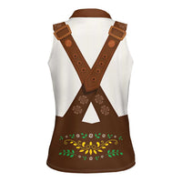 Lederhosen Costume Germany Women Sleeveless Polo Shirt Bald Eagles With Traditional German Pattern