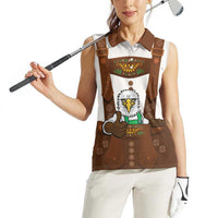 Lederhosen Costume Germany Women Sleeveless Polo Shirt Bald Eagles With Traditional German Pattern