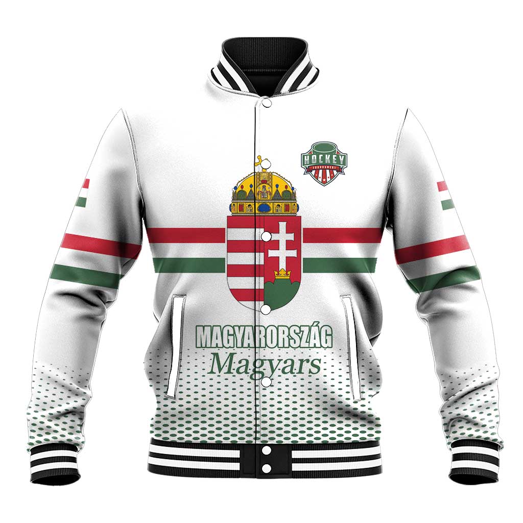 Custom Hungary Ice Hockey Baseball Jacket White Style Come on Magyars