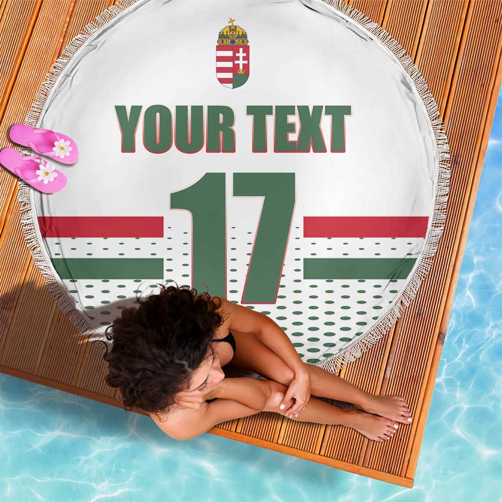 Custom Hungary Ice Hockey Beach Blanket White Style Come on Magyars