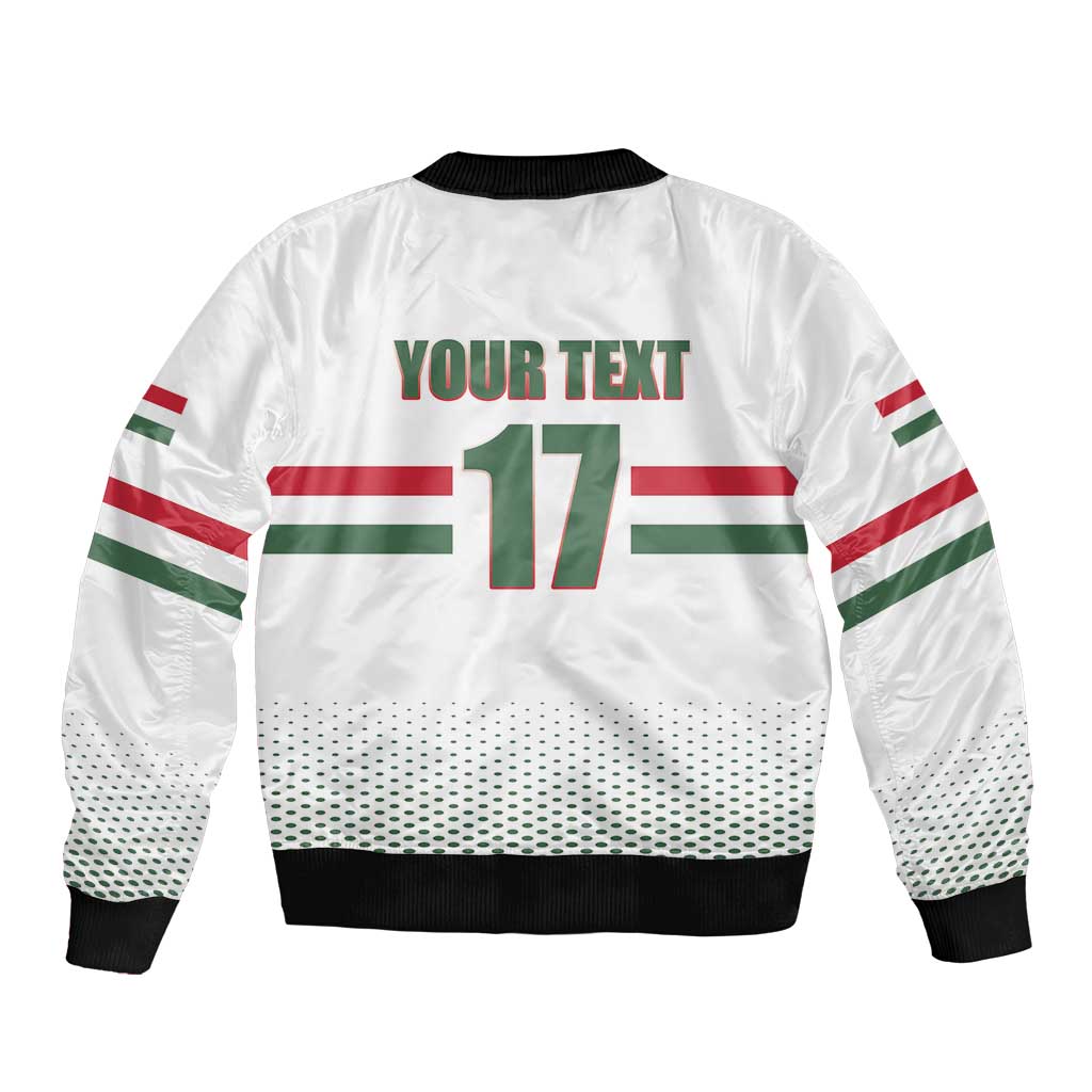 Custom Hungary Ice Hockey Bomber Jacket White Style Come on Magyars