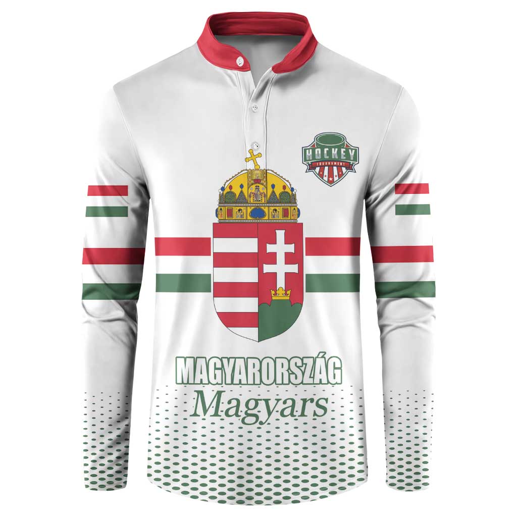Custom Hungary Ice Hockey Button Sweatshirt White Style Come on Magyars