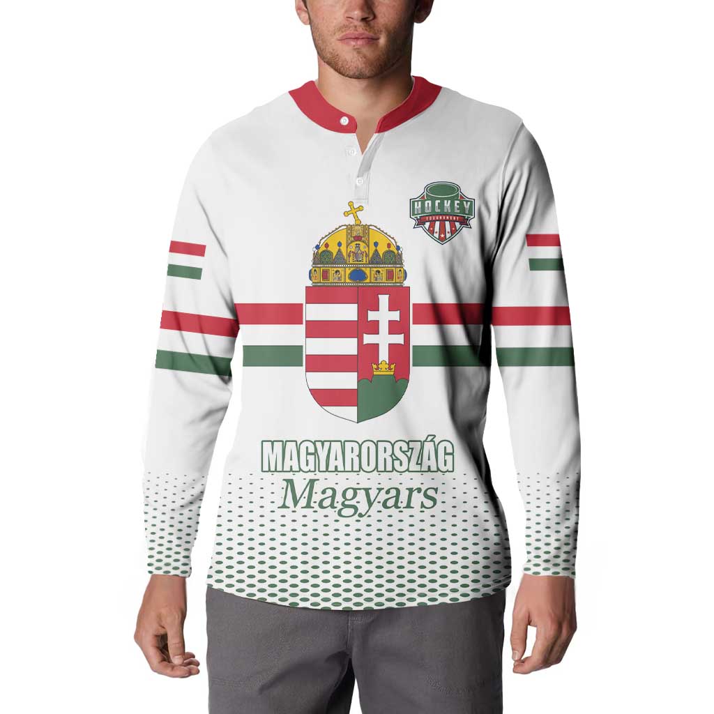 Custom Hungary Ice Hockey Button Sweatshirt White Style Come on Magyars