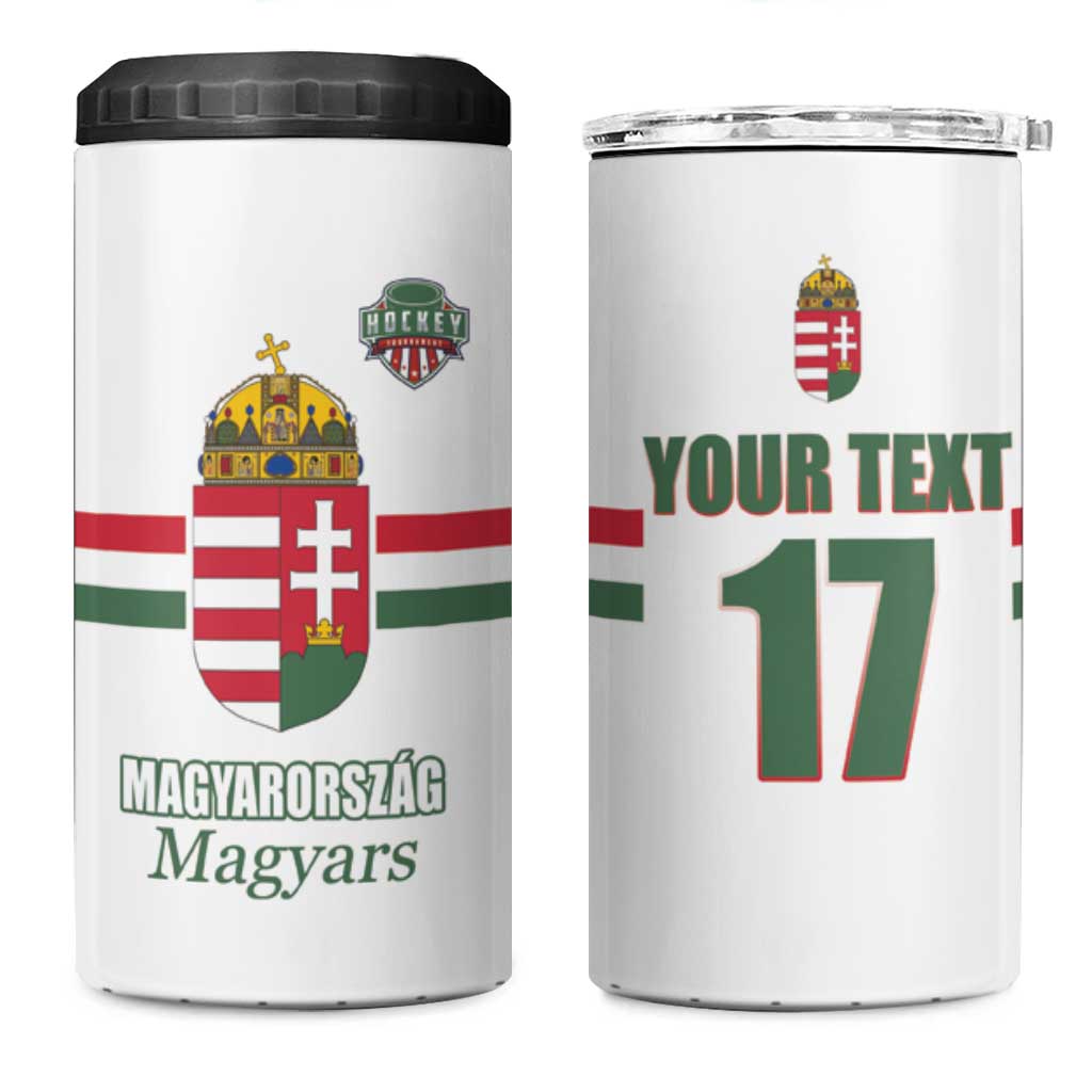 Custom Hungary Ice Hockey 4 in 1 Can Cooler Tumbler White Style Come on Magyars