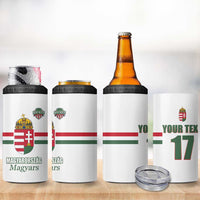 Custom Hungary Ice Hockey 4 in 1 Can Cooler Tumbler White Style Come on Magyars