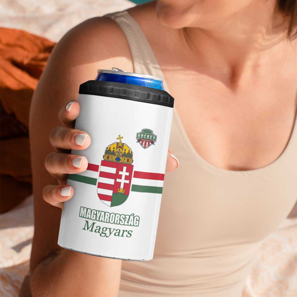Custom Hungary Ice Hockey 4 in 1 Can Cooler Tumbler White Style Come on Magyars