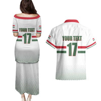Custom Hungary Ice Hockey Couples Matching Puletasi and Hawaiian Shirt White Style Come on Magyars