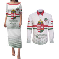Custom Hungary Ice Hockey Couples Matching Puletasi and Long Sleeve Button Shirt White Style Come on Magyars