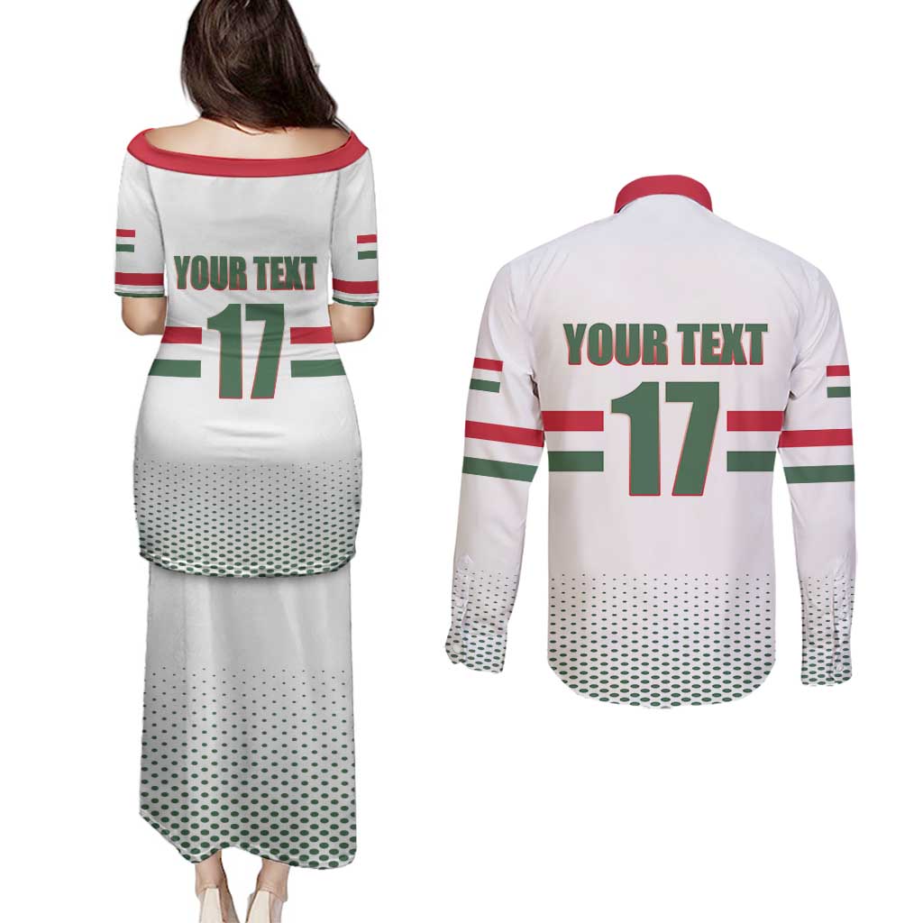Custom Hungary Ice Hockey Couples Matching Puletasi and Long Sleeve Button Shirt White Style Come on Magyars