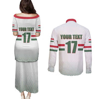 Custom Hungary Ice Hockey Couples Matching Puletasi and Long Sleeve Button Shirt White Style Come on Magyars