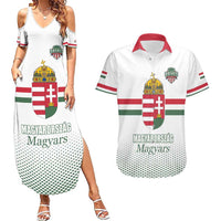 Custom Hungary Ice Hockey Couples Matching Summer Maxi Dress and Hawaiian Shirt White Style Come on Magyars