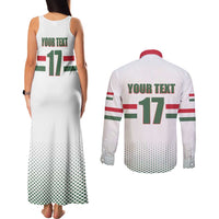 Custom Hungary Ice Hockey Couples Matching Tank Maxi Dress and Long Sleeve Button Shirt White Style Come on Magyars