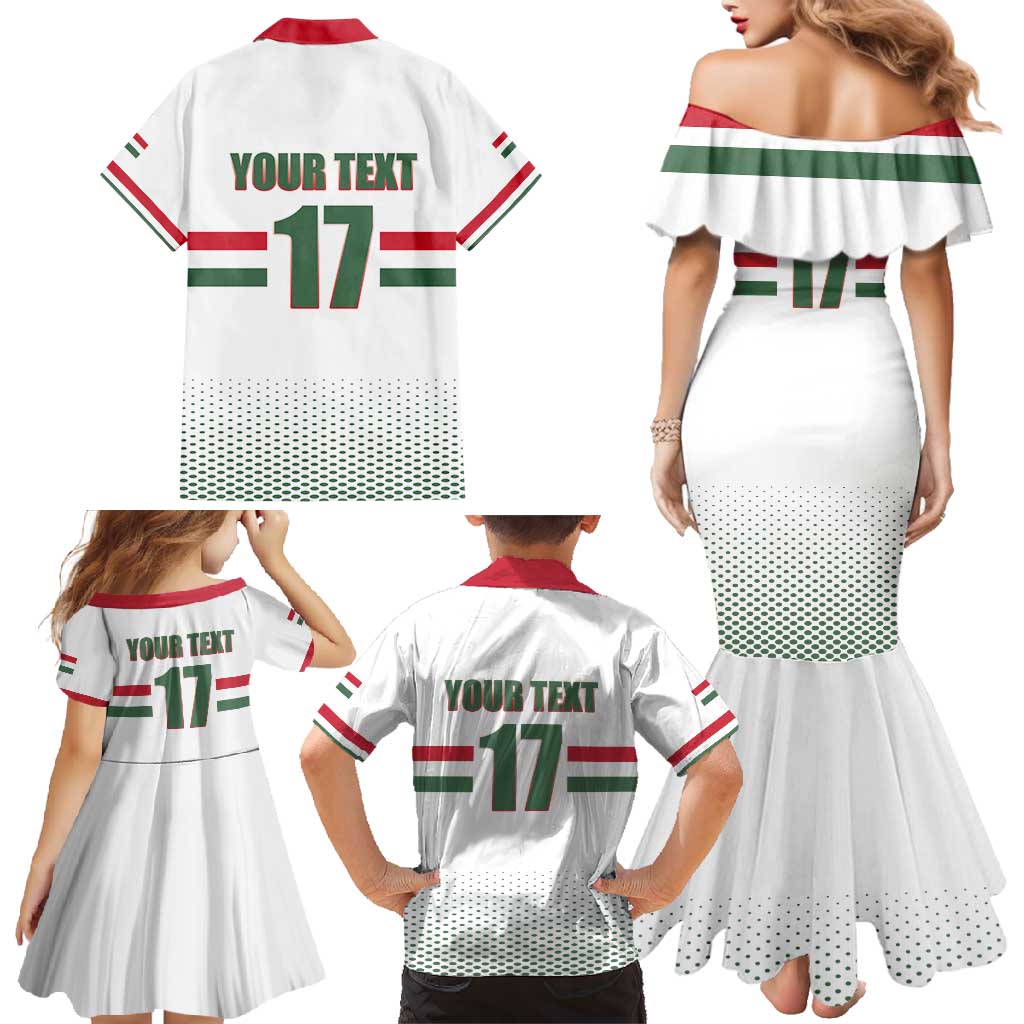 Custom Hungary Ice Hockey Family Matching Mermaid Dress and Hawaiian Shirt White Style Come on Magyars