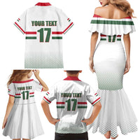 Custom Hungary Ice Hockey Family Matching Mermaid Dress and Hawaiian Shirt White Style Come on Magyars