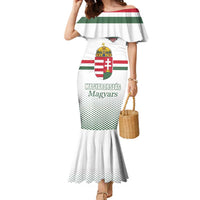 Custom Hungary Ice Hockey Family Matching Mermaid Dress and Hawaiian Shirt White Style Come on Magyars