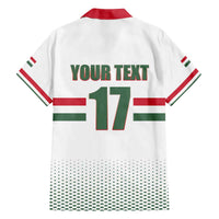 Custom Hungary Ice Hockey Family Matching Off The Shoulder Long Sleeve Dress and Hawaiian Shirt White Style Come on Magyars
