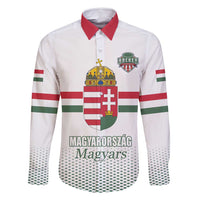 Custom Hungary Ice Hockey Family Matching Off Shoulder Maxi Dress and Hawaiian Shirt White Style Come on Magyars
