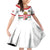 Custom Hungary Ice Hockey Family Matching Off Shoulder Short Dress and Hawaiian Shirt White Style Come on Magyars