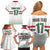 Custom Hungary Ice Hockey Family Matching Off Shoulder Short Dress and Hawaiian Shirt White Style Come on Magyars