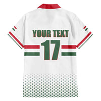 Custom Hungary Ice Hockey Family Matching Short Sleeve Bodycon Dress and Hawaiian Shirt White Style Come on Magyars