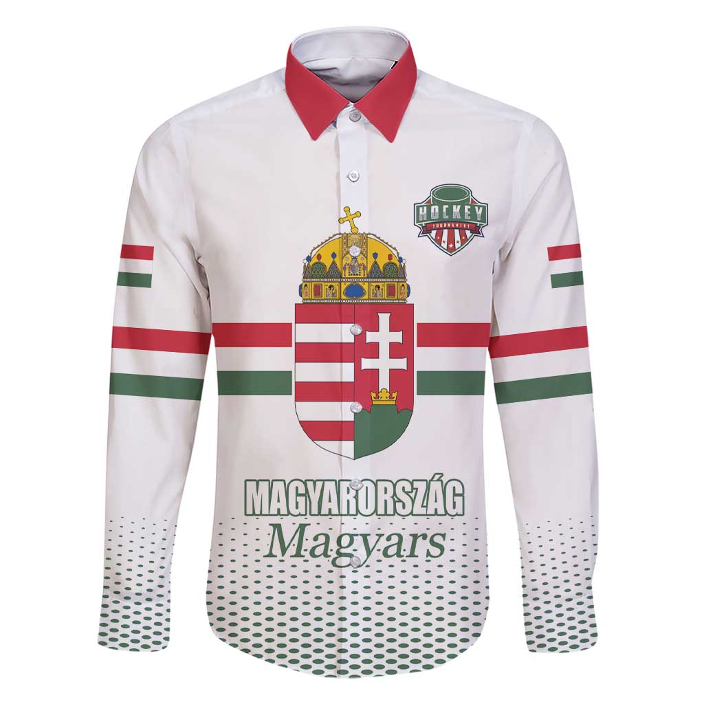 Custom Hungary Ice Hockey Family Matching Short Sleeve Bodycon Dress and Hawaiian Shirt White Style Come on Magyars