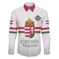 Custom Hungary Ice Hockey Family Matching Short Sleeve Bodycon Dress and Hawaiian Shirt White Style Come on Magyars