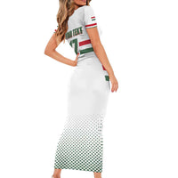 Custom Hungary Ice Hockey Family Matching Short Sleeve Bodycon Dress and Hawaiian Shirt White Style Come on Magyars